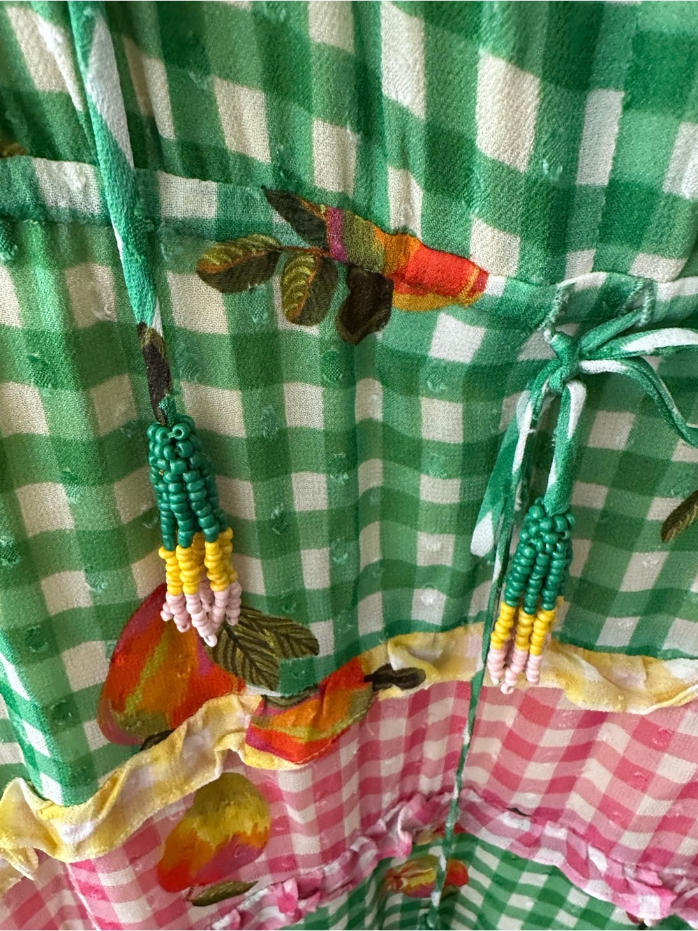 Farm Rio NWT Mixed Picnic Tiered Maxi Dress - Picture 3 of 5